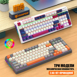 คีย์บอร์ดเกมมิ่ง Xunfox <span class=keywords><strong>K95</strong></span> รุ่นรัสเซีย แบบกลไก ไฟ <span class=keywords><strong>RGB</strong></span> เชื่อมต่อไร้สายแบบ Tri-mode รองรับการเปลี่ยนสวิตช์แบบ Hot-swappable - Product Image 2