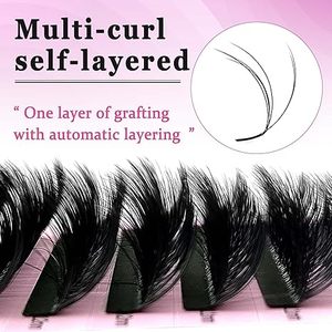 Extensions de cils artisanales noires naturelles multicouches Camellia <span class=keywords><strong>Manga</strong></span> 5D effet désordonné 3D sauvage, nouvelle greffe pour extensions de cils - Product Image 6