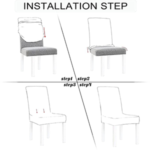 Black Spandex Stretch <strong>Chair</strong> Slipcover <strong>6</strong>-<strong>Seater</strong> Universal Removable Washable <strong>Dining</strong> <strong>Chair</strong> <strong>Cover</strong> Houss De Chaise - Product Image 6