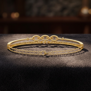 Fabulous 18K Solid <b>Gold</b> Lab Grown Diamond Round Brilliant Cut Women's Bracelet & <b>Bangle</b> Luxurious Jewelry Accessory - Product Image 2