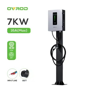 Ovrod pengisi daya Cepat Dc 380v, pengisi daya Cepat Dc 7kw Dc Ev stasiun pengisian daya Gbt Dc untuk mobil listrik