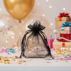 Wholesale Hot Sale Custom Logo Different Sizes PVC Jewelry Packaging Pouch Sheer Mesh Organza <b>Gift</b> Drawstring <b>Bag</b> NC06 China - Product Image 3