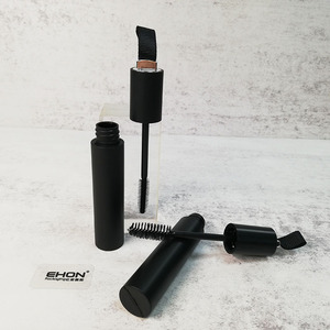 Tube de mascara vide en PETG noir mat avec bouchon décoré d'un ruban, flacon cylindrique en plastique, conteneur cosmétique personnalisé avec logo - Product Image 4