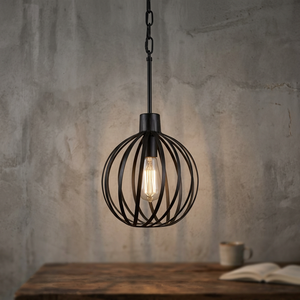 Lampe suspendue ronde en métal en laiton AK finition noire de haute qualité au prix de gros pour restaurant et décoration intérieure - Product Image 2
