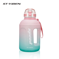 Bouteille d'eau de voyage en plastique grande taille Yiben avec paille et couvercle anti-fuite pour la gym et le sport