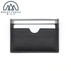 Porte-cartes fin anti-RFID, porte-cartes de crédit en cuir fait main personnalisé, luxe, ultra-pro, avec design de rainure pour les doigts - Product Image 2