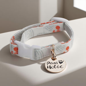 XS collier de chien en coton luxueux élégant design d'impression de mode moderne Durable confortable pour la marche des animaux de compagnie chien personnalisé élégant - Product Image 1