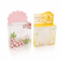 Boîte d'emballage personnalisée transparente en PET pour savon cosmétique, écologique, recyclable, imprimée, à suspendre, pour cadeau, présentoir de beauté pour la vente au détail