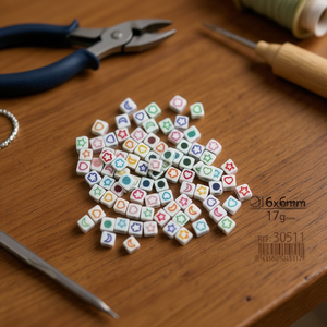 Perline Assortite Multicolore Ilan 6x6mm per Creazione di Gioielli - Product Image 3