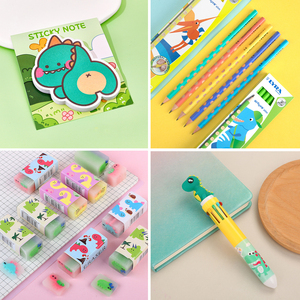 Venta al por mayor de suministros para fiestas temáticas de dinosaurios, juego de regalos de estudio para niños, bolígrafo de dinosaurio, borrador de lápiz, bolsas de lona, Bloc de notas - Product Image 4