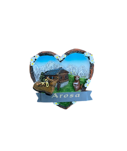 Aimant de réfrigérateur personnalisé en résine sur le thème du stationnement de ski d'Arosa, paysage printanier et hivernal, aventure en montagne, randonnée, souvenir de voyage, cadeau - Product Image 2