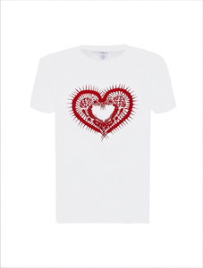 T-Shirt per San Valentino da Donna, Manica Corta, Collo Tondo, Stampa Cuore e Animali, Stile Casual Invernale, 100% Cotone Jersey - Product Image 1