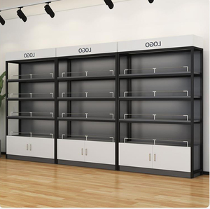Meuble mural de présentation de maquillage en <span class=keywords><strong>bois</strong></span> durable et de haute qualité, étagères <span class=keywords><strong>à</strong></span> niveaux réglables, éclairage LED, boutique de beauté, parfums - Product Image 1