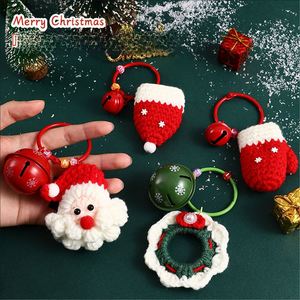 Porte-clés Poupée en Peluche Tricotée de Noël, Mignon Père Noël avec Chapeau, Décoration de Sac Arbre de Noël, Petits Cadeaux en Gros - Product Image 1