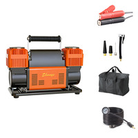 Kompresor Udara DC12V Heavy Duty Silinder Ganda 60mm Pompa Pengisi Ban Mobil Portabel