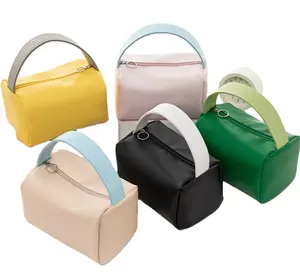 New Large Capacity toiletry make up bag Candy Color Travel saco cosmético zíper bolsa pu Wash Makeup Organizer saco
