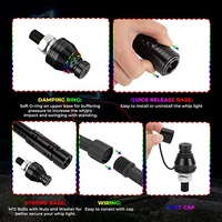 Antennes lumineuses LED RGB télécommandées, dansantes et à effet de poursuite, noires fumées, pour UTV, ATV, camion, RZR X3, buggy, dune, bateau