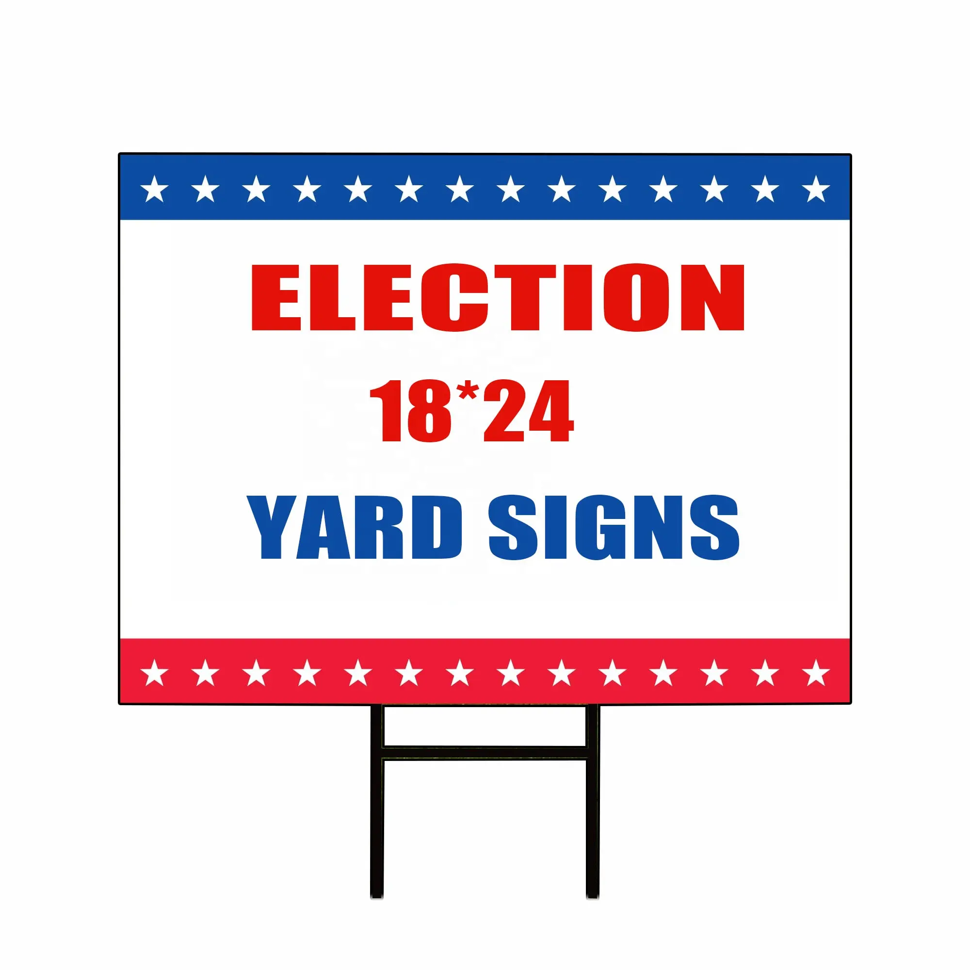 4mm 5mm 18*24 Election Corrugated Pp Sheet Plastic Yard Signs Election Lawn Sign Printed With H Stakes