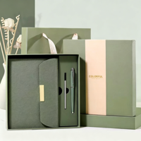 Set de Regalo de Cuaderno A5 de PU con Logotipo Personalizado, Diario de Tapa Dura con Cierre Magnético, Recambio de Bolígrafo, Kit de Lujo para Oficina y Negocios, Promocional