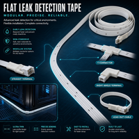 Détecteur de fuite d'eau à installation facile, alarme lumineuse, application intelligente Tuya, portée de détection de 20-30 m, capteur de localisation plat, câble IP67 réutilisable