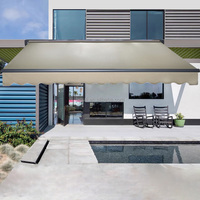Couverture de patio de toit rétractable coupe-vent cadre en aluminium auvent pliant extérieur pare-soleil mural motorisé avec Led
