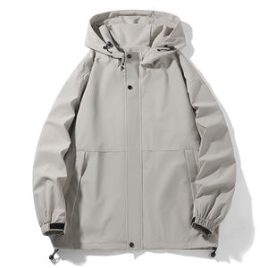 Veste coupe-vent homme nouvelle collection Printemps 2025, simple, à capuche, longue, hiver, confortable, respirante, anti-tendance, style utilitaire, coupe ample - Product Image 3