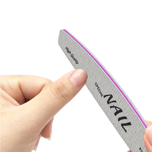 Profesyonel gri yarım ay kaba zımpara panoları 80/100/120/150/180/220/240 Grit çift taraflı özel etiket hilal tırnak törpüsü - Product Image 2