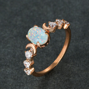 Merryshine Romântico 18K Banhado A Ouro Anillos Plata Antigo Natural Gemstone Personalizado Vermeil Jóias arco-íris Mística <span class=keywords><strong>Opal</strong></span> Anel - Product Image 2