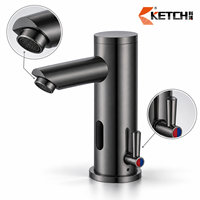 Robinet de lavabo en acier inoxydable, mitigeur de salle de bain eau chaude et froide, robinet de lavabo pour la maison, robinet US EU