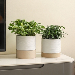 Vaso Autoirrigante in Ceramica da 8/6/4,5 Pollici con Foro di Drenaggio e Serbatoio d'Acqua <span class=keywords><strong>per</strong></span> <span class=keywords><strong>Piante</strong></span> da Interno ed Esterno - Product Image 5