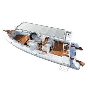 2025 luxe personnalisé famille loisirs 28ft Yacht T-TOP 860 V profond coque en fibre de verre gonflable nervure <span class=keywords><strong>bateau</strong></span> aluminium barre de roulement - Product Image 6