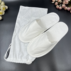 Lüks otel Sherpa polar Terry terlik kapalı ayak siyah özel Logo misafir odası konfor Premium kalite toplu kaynağı - Product Image 3