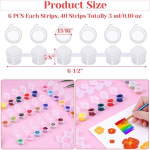 2/3/510/15ml Boîtes de peinture en plastique PP transparent à 6/8 bandes Boîte distributrice de peinture acrylique Boîtes de peinture vides en gros - Product Image 5
