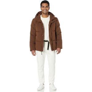 Custom Outdoor <b>Men</b> Puffer <b>Jacket</b> Featuring Zipper Closure <b>Long</b> Sleeve Waterproof Shell Thermal Comfort For Outdoor Use - Product Image 1
