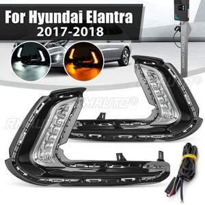 2 pièces Feux de jour à LED avec clignotants, étanches, pour Hyundai Elantra 2016-2020, accessoires de voiture - Product Image 2