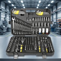 Ensemble d'outils de réparation automobile professionnel haut de gamme OEM 222 pièces avec clé à molette réglable en acier au chrome-vanadium, kit combiné, coffret rigide