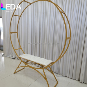 Canapé LEDA moderne en métal ovale, une place, sans accoudoirs, revêtement en tissu, design contemporain pour hôtel, décoration de mariage - Product Image 6