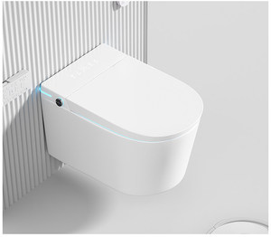 <span class=keywords><strong>WC</strong></span> intelligent <span class=keywords><strong>suspendu</strong></span> de luxe, design monobloc avec fonction bidet, éclairage LED, réservoir encastré, drainage en S pour hôtels et résidences - Product Image 1