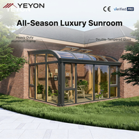 Yeyon 2026 OEM Véranda modulaire personnalisée en aluminium courbé, abri quatre saisons résidentiel extérieur, serre en verre