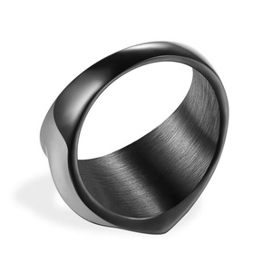Geometric Stainless Steel <b>Ring</b> 18mm Polished Unisex Fashion Jewelry Gift Black Gold <b>Silver</b> - Product Image 5