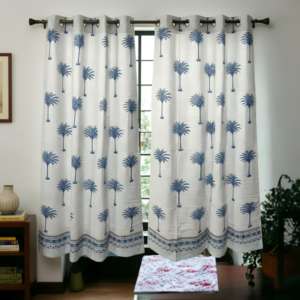 Rideau imprimé de blocs de coton fait à la main, moutarde, fleur de coquelicot, traitement de fenêtre élégant, décor à la maison classique - Product Image 3