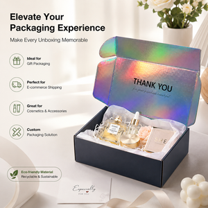 Cajas de Envío con Laminado Mate y Forro Holográfico Negro, Personalizadas con Inserto y Grosor de Cartón Corrugado, Materiales Reciclados, Venta al Por Mayor de Fábrica - Product Image 4