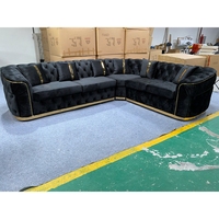 Chesterfield Rec lining 1 2 3 Sofa garnitur mit Edelstahl beinen Praktisch für kleine Wohnzimmer Dekoratives Stoff material