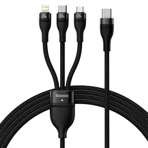 Flash Series II One for Three Fast Charging Cable Type C to Micro iP Type C 100W Wire 1.5m