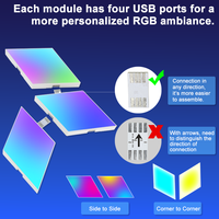 Lampe murale LED moderne en ABS en forme de diamant RGB+IC unique 2026 avec synchronisation musicale et contrôle par application pour jeux et décorations intérieures