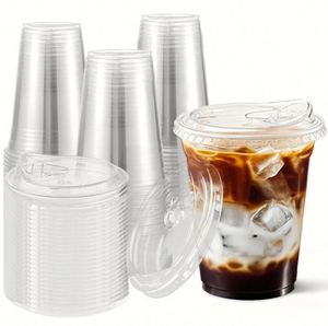 Nouveau style 2026 – Gobelet en plastique jetable à paroi simple pour bubble tea, 98 mm, 12 oz, 16 oz, avec couvercle, pour vente en gros et à emporter - Product Image 1