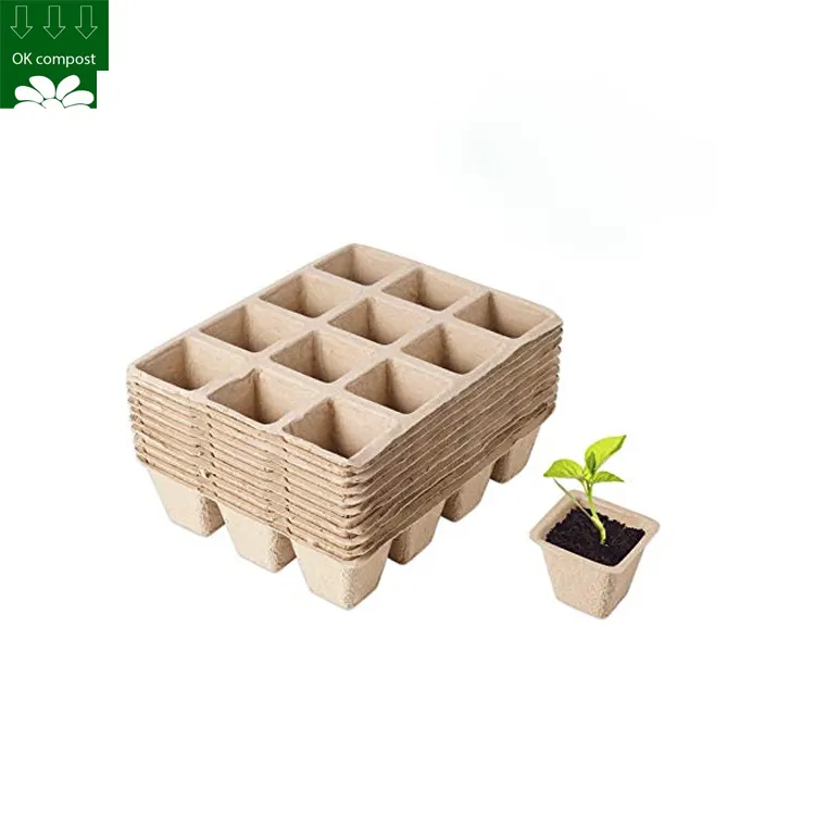 Bandeja de plantio de semente biodegradável, serviço personalizado, ecológico, para mudas, bandeja de plantio de sementes eco-amigável