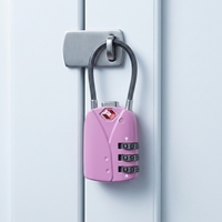 Cadenas à câble en acier TSA554 durable à 3 chiffres réinitialisable, en alliage de zinc, avec combinaison TSA pour sac à dos, sac de voyage et valise