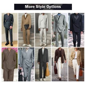 Costume léger décontracté en polyester pour <span class=keywords><strong>homme</strong></span>, coupe ajustée, tenue hybride formelle et décontractée, respirant, pour le quotidien, costume de marié élégant - Product Image 3