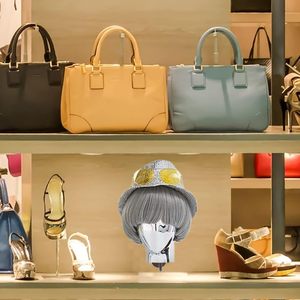 Luxury Boutique kim loại Tóc Giả hiển thị Hanger <span class=keywords><strong>Display</strong></span> racks Vàng mannequin Head Wall Mount - Product Image 3